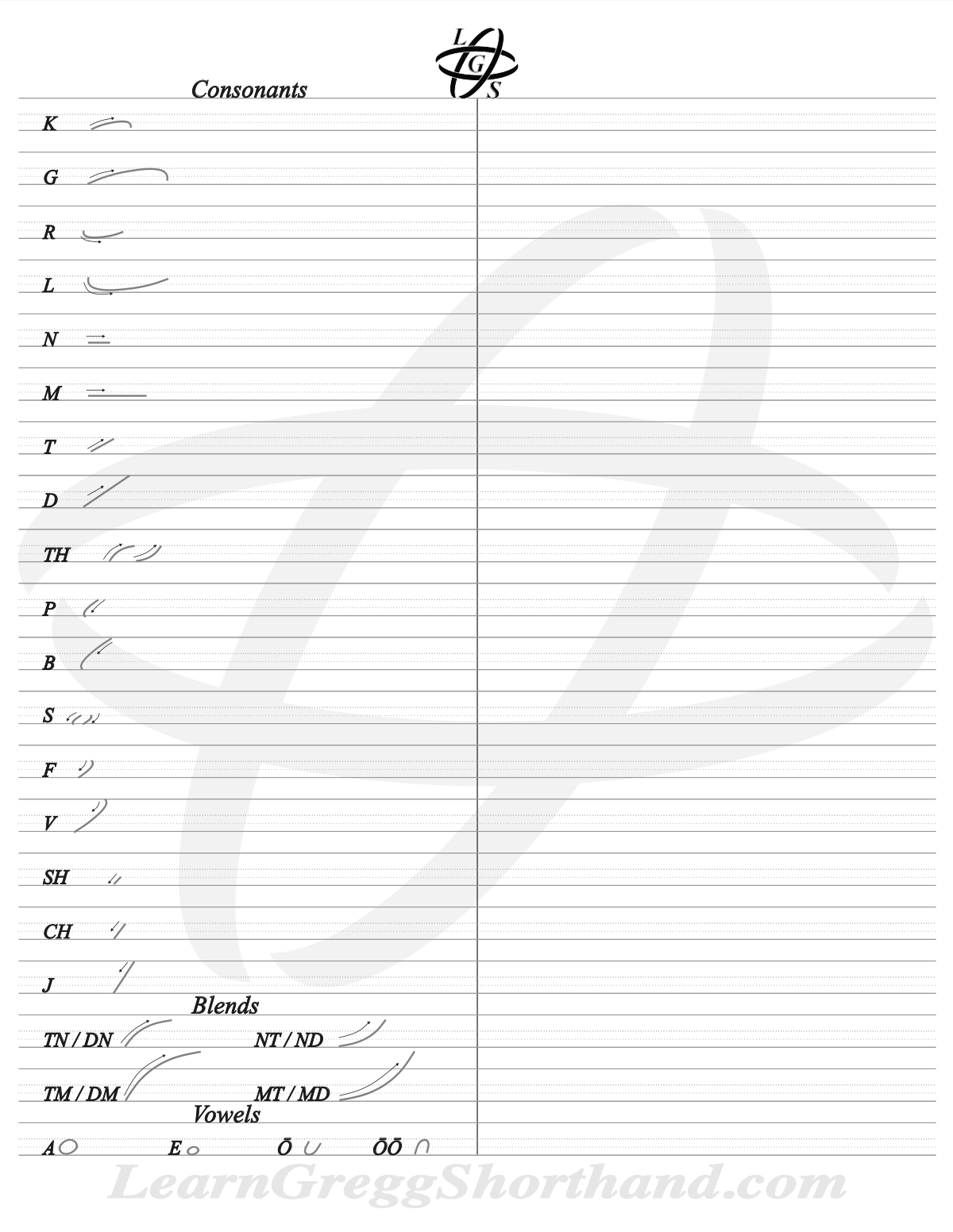 Gregg Shorthand Alphabet Practice Sheets – Printable PDF with Drills & Exercises