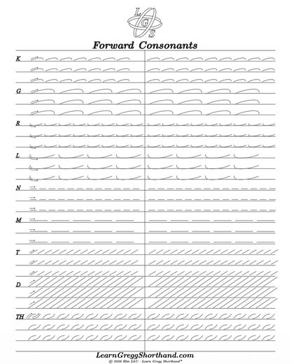 Gregg Shorthand Alphabet Practice Sheets – Printable PDF with Drills & Exercises